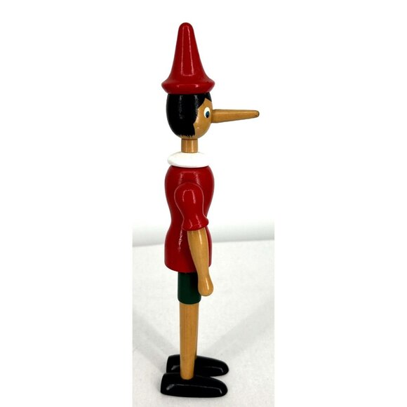 Wooden Pinocchio with Movable Joints Posable Head And Hips Rotate 12" - Picture 5 of 10